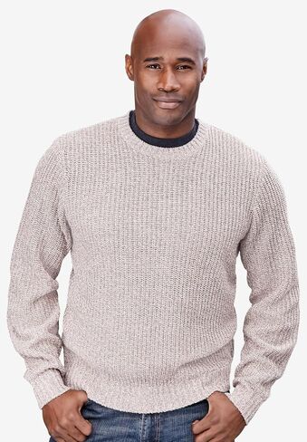 KingSize Men's Big & Tall Shaker Knit Crewneck Sweater - Tall - 6XL, Midnight Teal Marl Multicolored in Saudi Arabia