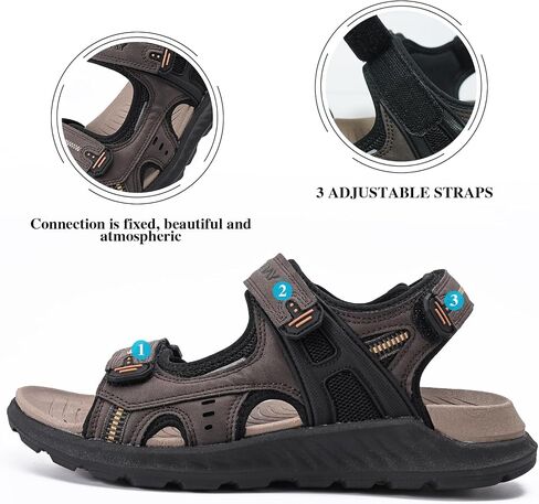 Queday Mens Hiking Sandals With Arch Support Sport Recovery Athletic Walking Sandals For Man Outdoor Summer Casual Thick Cushion Beach Water Fisherman Sandal in Saudi Arabia