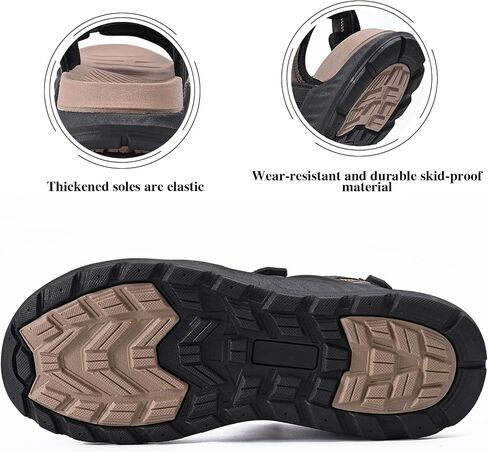 Queday Mens Hiking Sandals With Arch Support Sport Recovery Athletic Walking Sandals For Man Outdoor Summer Casual Thick Cushion Beach Water Fisherman Sandal in Saudi Arabia