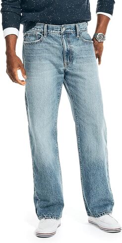 Nautica Men's Authentic Loose Denim Jeans, Ocean Shallows Wash, 34W in Saudi Arabia