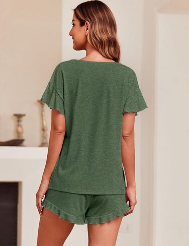 Ekouaer Women's Pajama Set Sucleves Top and Short Soft Soft 2 Piece Loungewear in Saudi Arabia