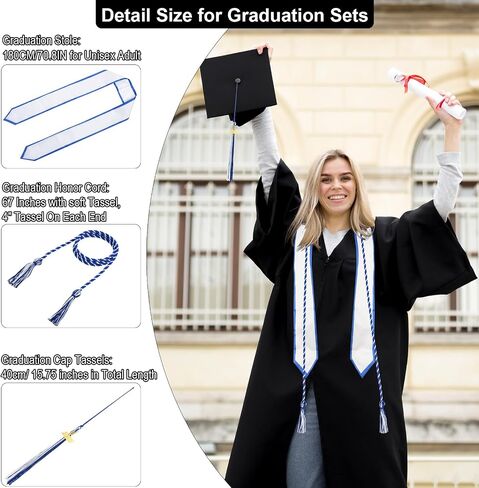 Beautyflier Graduation Stole, Graduation Honor Braided Cords, Cap Tassel 2025 2026 Year Set for High School College Bachelor in Saudi Arabia