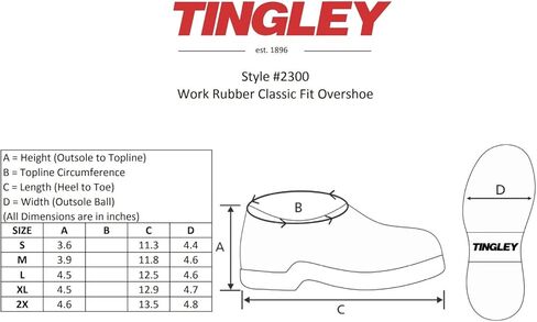 حذاء Tingley Rubber 2300 الأصلي عالي الرقبة مطاط للكاحل نعل خارجي نظيف, X-Large in Saudi Arabia