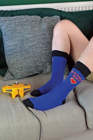 Mens Retro Gaming Funky Novelty Cotton Video Game Adult Crew Socks 7-12 | 3 Pack in Saudi Arabia