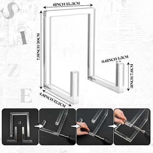 2 PCS لوحة أكريليك حامل واضحة الحامل حامل للعرض 4.5 بوصة الاكريليك إطار إطار الوعاء حاملات الحامل طويل القامة صافحة سجل الفينيل لوحة زخرفية لألواح كتب الصور in Saudi Arabia