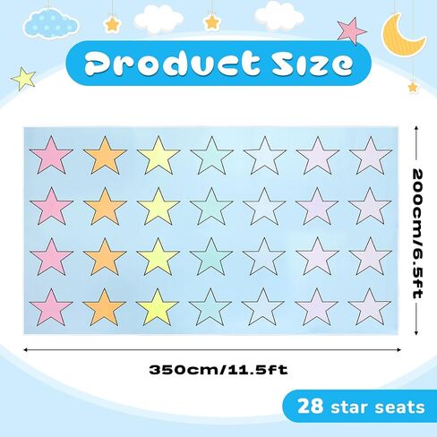 Pastel Classroom Rug 6.5 x 11.5 ft Kids Carpet with Non-Slip Backing Pastel Classroom Decor Seating Rug Elementary Classroom Floor Play Mat for Teaching Playroom Children's Room, Seats 28 in Saudi Arabia