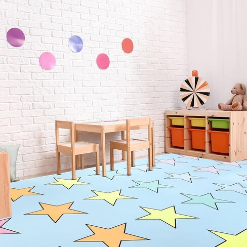 Pastel Classroom Rug 6.5 x 11.5 ft Kids Carpet with Non-Slip Backing Pastel Classroom Decor Seating Rug Elementary Classroom Floor Play Mat for Teaching Playroom Children's Room, Seats 28 in Saudi Arabia