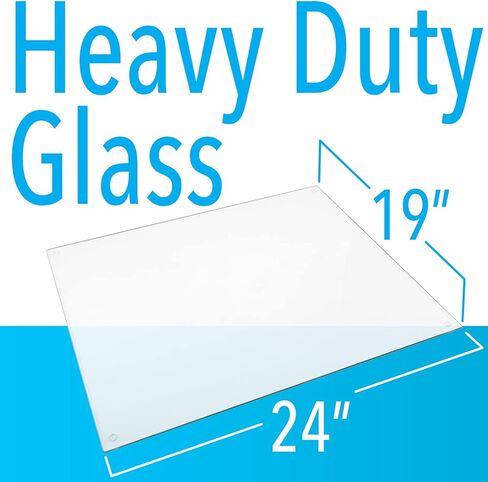 20" x 36" Tempered Glass Desk Mat to Protect Your Desk - Sleek Glass Desk Pad for Your Keyboard or Computer Monitor - Clear Desk Mat for Desktop - Dry Erase Desk Pad Made with Sturdy Reinforced Glass in Kuwait