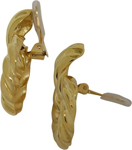 Kenneth Jay Lane Gold Polished Satin and Two-Tone Round Doorknocker Clip-On Earrings in Kuwait