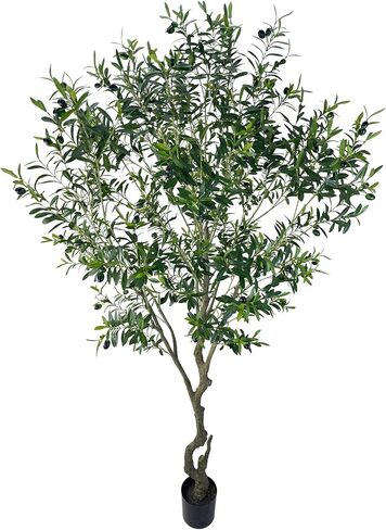 Artificial Tree Faux Olive Tree 8ft(3198leaves) Tall Fake Olive Plant in Pot Fake Silk Tree Faux Plants Indoor in Kuwait