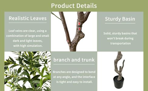 Artificial Tree Faux Olive Tree 8ft(3198leaves) Tall Fake Olive Plant in Pot Fake Silk Tree Faux Plants Indoor in Kuwait