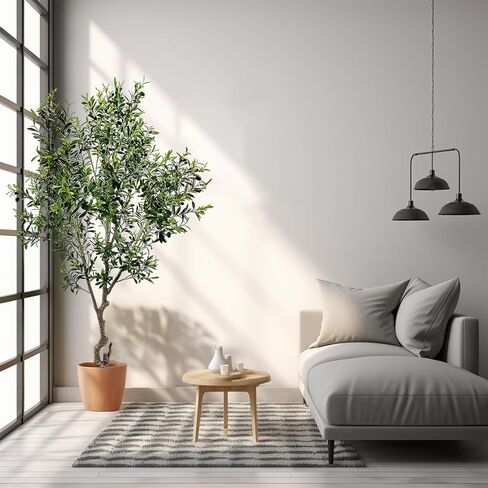Artificial Tree Faux Olive Tree 8ft(3198leaves) Tall Fake Olive Plant in Pot Fake Silk Tree Faux Plants Indoor in Kuwait