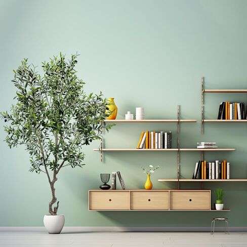 Artificial Tree Faux Olive Tree 8ft(3198leaves) Tall Fake Olive Plant in Pot Fake Silk Tree Faux Plants Indoor in Kuwait