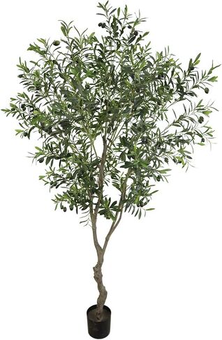 Artificial Tree Faux Olive Tree 8ft(3198leaves) Tall Fake Olive Plant in Pot Fake Silk Tree Faux Plants Indoor in Kuwait