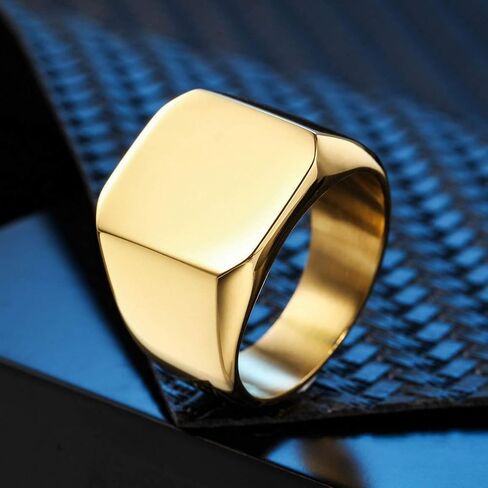 VIBOOS Custom Engraved Initial Monogram Signet Ring for Men Women Boys Mens Rings Stainless Steel, Bundle with Ring Size Adjusters (Silver Color) in Saudi Arabia