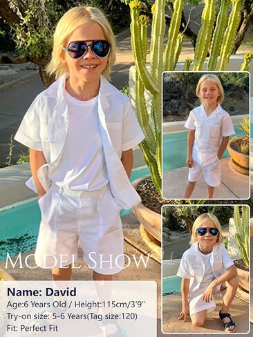 LOLANTA Boys 2 Pieces Linen Set kids Short Sleeve Button Down Shirt and Shorts Summer Vacation Outfits in Saudi Arabia