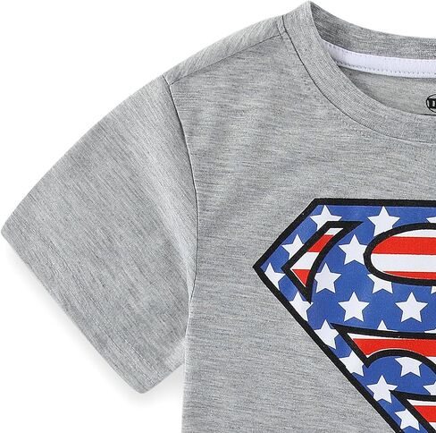 DC Comics Superman Boys Memorial Day Short Sleeve T-Shirt and Active Mesh Shorts Set for Big Kids in Saudi Arabia