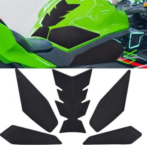 Gas Tank Protectors for Motorcycle - Fuel Tank Sticker Protector Decals Stickers Tank Pad Protector Motorcycle Stickers Compatible with ZX4R ZX-4r ZX4rr ZX4RR (23~) (Black) in Saudi Arabia