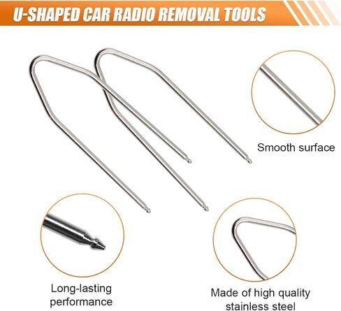 6PCS Car Radio Removal Pry Tool Kit, Auto V-Shaped Stereo Release Tool, Car Radio Removal Tool Stainless Steel for Disassembly of Most Car CD Audio Frequency Converter (V-Shape) in Saudi Arabia