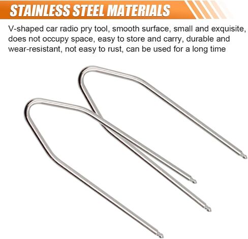 6PCS Car Radio Removal Pry Tool Kit, Auto V-Shaped Stereo Release Tool, Car Radio Removal Tool Stainless Steel for Disassembly of Most Car CD Audio Frequency Converter (V-Shape) in Saudi Arabia