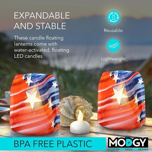 MODGY Luminary Lanterns Candle Holder Decorative Indoor Outdoor Decor, Plastic Candle Lantern Lamps for Wedding Table Centerpiece Porch 4-Pack, with Flameless Floating LED Candles in Saudi Arabia