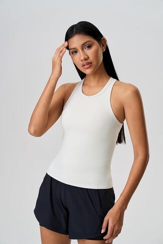 altiland Workout Tank Top for Woman with Built in Bra, Racerback Athletic Yoga Running 2 in 1 Tops in Saudi Arabia