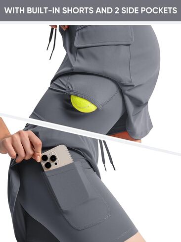 Bezioner Women's Tennis Golf Skirts Knee Length Skorts for Woman High Waisted Athletic Skirt with 4 Pockets & Inner Shorts in Kuwait