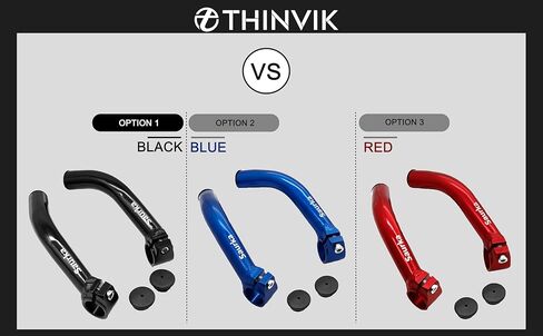 أطراف قضيب الدراجة Thinvik، أطراف مقود الدراجة MTB من سبائك الألومنيوم، موسع قضيب الدراجة، أسود in Kuwait