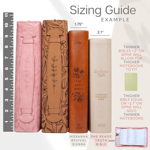 أغطية الكتاب المقدس من جلد البولي يوريثان للنساء مقاس كبير - حافظة الكتاب المقدس الزهرية للنساء مع مساحة تخزين - حقيبة حمل الكتاب المقدس المتينة للنساء - غطاء الكتاب المقدس للنساء - أغطية الكتاب المقدس الكبيرة للنساء - 11 بوصة × 8 بوصة × 2.5 بوصة in Kuwait