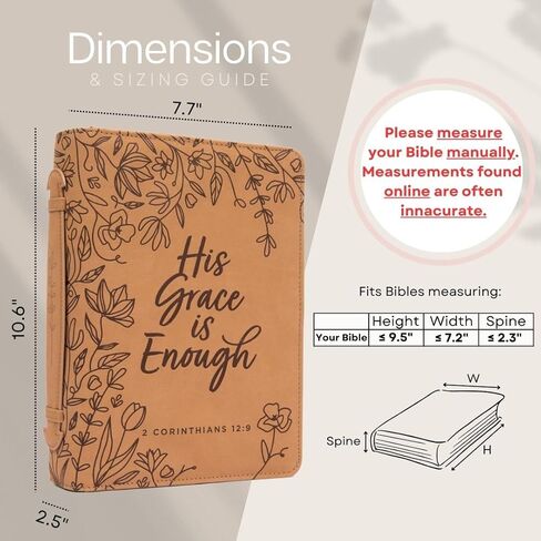 أغطية الكتاب المقدس من جلد البولي يوريثان للنساء مقاس كبير - حافظة الكتاب المقدس الزهرية للنساء مع مساحة تخزين - حقيبة حمل الكتاب المقدس المتينة للنساء - غطاء الكتاب المقدس للنساء - أغطية الكتاب المقدس الكبيرة للنساء - 11 بوصة × 8 بوصة × 2.5 بوصة in Kuwait