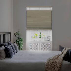 DEZ FURNISHINGS Cordless 1.5" Blackout Top Down Bottom Up Cellular Shade, Energy Saver, 37.5" W x 54" H, Alabaster