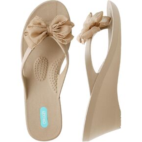 Oka-B Women's Kylie Evelyn Flip Flop Wedge Sandal with Bow