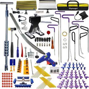 Car Dent Repair Kits,41 pcs Paintless Dent Removal Tools,Auto Body Dent Repair Tool Kit,with Big Curved Rod,Knock Down Pen with 7 Stainless Steel Pen Heads,Rubber Hammer and More.