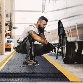 3 x 7 FT Anti Fatigue Mats, Extra Thick 15/16" Ergonomic Standing Floor Mat Industrial Working Soft Sponge for Machinist Workshop Garage, Reducing Pressure