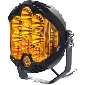 1 pc 7 Inch 75W Led Work Light Side Shooter Circle Amber Lighting Amber Side Flashing Color Ring Led Driving Fog Offroad Lights Utv ATV 4x4 Truck Boat Motorcycle Lighting
