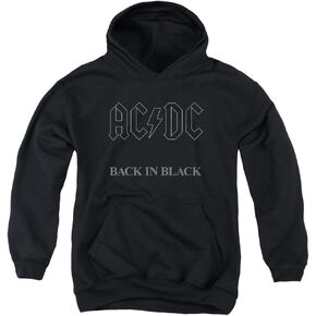 ACDC Back in Black Unisex Youth Pull-Over Hoodie for Boys and Girls