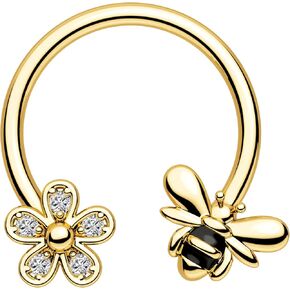 CM Crareesi Mania 16g Septum Jewelry Bee Septum Rings 316L Stainless Steel Daith Piercing Jewelry Gold Helix Piercing Jewelry