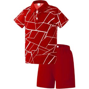 Kids Clothes Summer Outfits Boys Fashion Short Sleeve Polo Shirt Shorts Sets Casual Outfits 7-15 Years in Kuwait