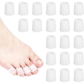 20 Pcs Silicone Toe Sleeves Protectors Toe Protection Gel Corn Pads Toe Tube Cushions Soft Toe Covers for Women Men Pain Relief Calluses Blisters Bunion Hammertoe Relieve Pain