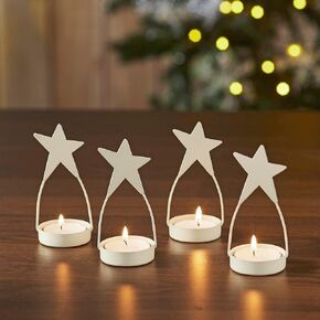 Star Tealight Holder Barn Red Set of 4 4x1.75x1.75 in Saudi Arabia