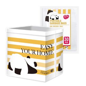 30PCS Portable Car Trash Bag with Self-Adhesive Strips Disposable Self-Standing Car Garbage Bags Waterproof Leak-Proof Easy Stick-On for Cars Office Kitchen Bedroom Travel and Camping