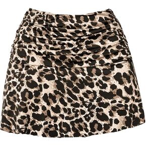 Milumia Girl's Casual Leopard Print A Line Mini Skirts with Built in Shorts