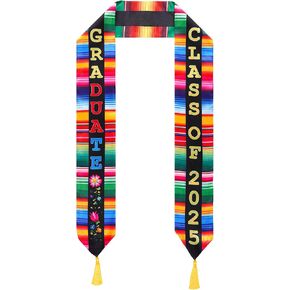 Mexican Graduation Sash Class of 2025, Colorful Mexican Stole for Graduation 2025 Adult Unisex