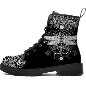 Dog Boots Womens Mens Combat Boots Waterproof Boot Round Toe Low Heel Lace Up Work Ankle Booties Gifts for Women Men in Kuwait