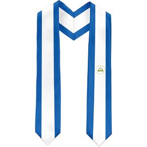 Nicaragua Flag Graduation Sash Satin Scarf 72" Stole for Abroad Student International Study Class
