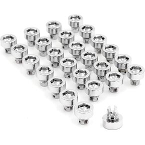 RTRHINOTUNING 100pcs Chrome Silver Wheel Rim Rivets المكسرات من 7.5 ملم/0.3in استبدال الفتحة البهرج البلاستيكي