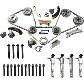 12633451 Timing Chain Kit with VVT Solenoid Compatible with 2005-2017 GMC Buick Chevrolet Cadillac Saab Suzuki 2.8L 3.0L 3.2L 3.6L HFV6
