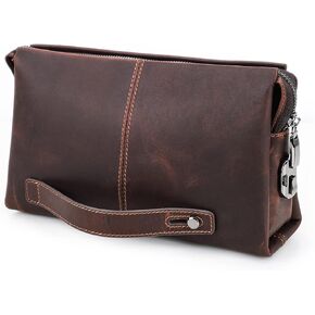 Leather Men Clutch Purse Bag, Mens Business Code Lock Wallet Anti Theft Clutch Purse Phone Holder Handbag Travel Bag