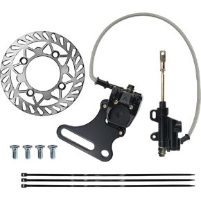 PRO BAT 15mm Hydraulic Rear Disc Brake Caliper Pad System With 190mm Disc Rotor For 110cc 125cc 140cc 150cc 200cc PIT PRO Dirt Bike (Black)
