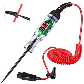 اختبار إضاءة السيارات ، اختبار الضوء 3-80V لتصاريح السيارات واختبار الدوائر ، مقاطع التمساح المعزولة وكابلات ملفقة طويلة 96 بوصة ، مثالية ل DIY والاستخدام المهني